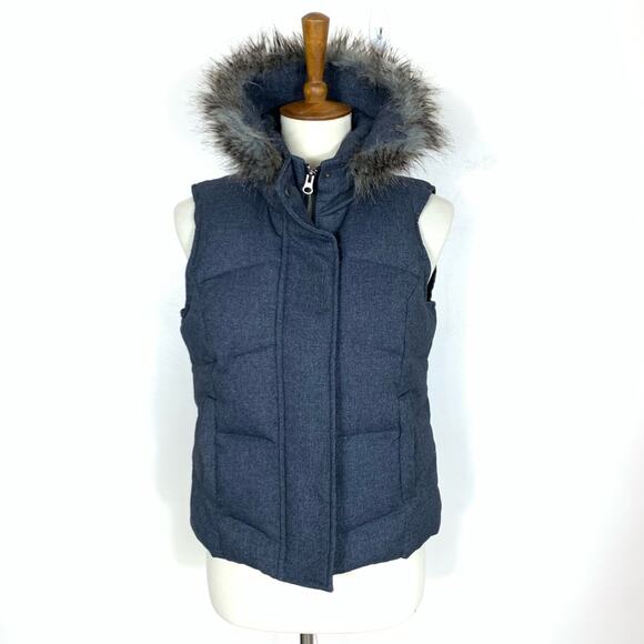 The Limited Down Feather Puffer Vest Faux Fur Small - Picture 1 of 8